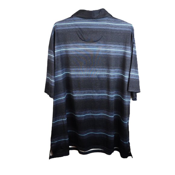 Ben Hogan Men's Golf Shirt 3XL Dark Blue Striped Collar 3 Buttons Short Sleeve - Picture 2 of 5
